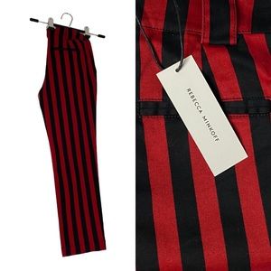 NWT Rebecca Minkoff Black and Red Stripe Pants